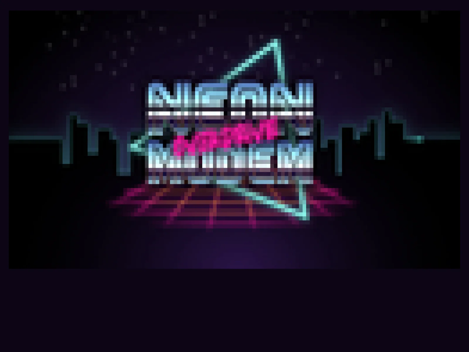 The splash screen: the Neon Modem Overdrive logo drawn in the terminal.