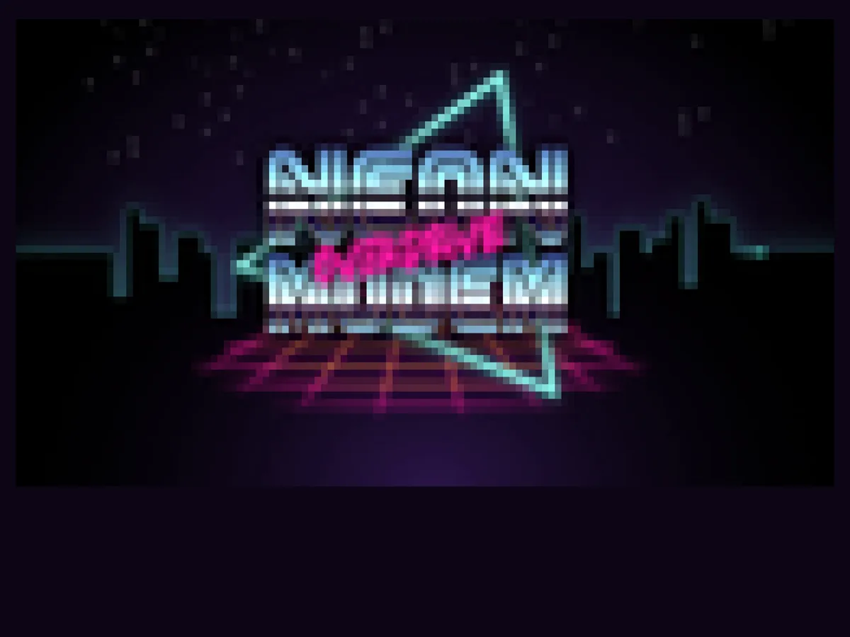 The splash screen: the Neon Modem Overdrive logo drawn in the terminal.